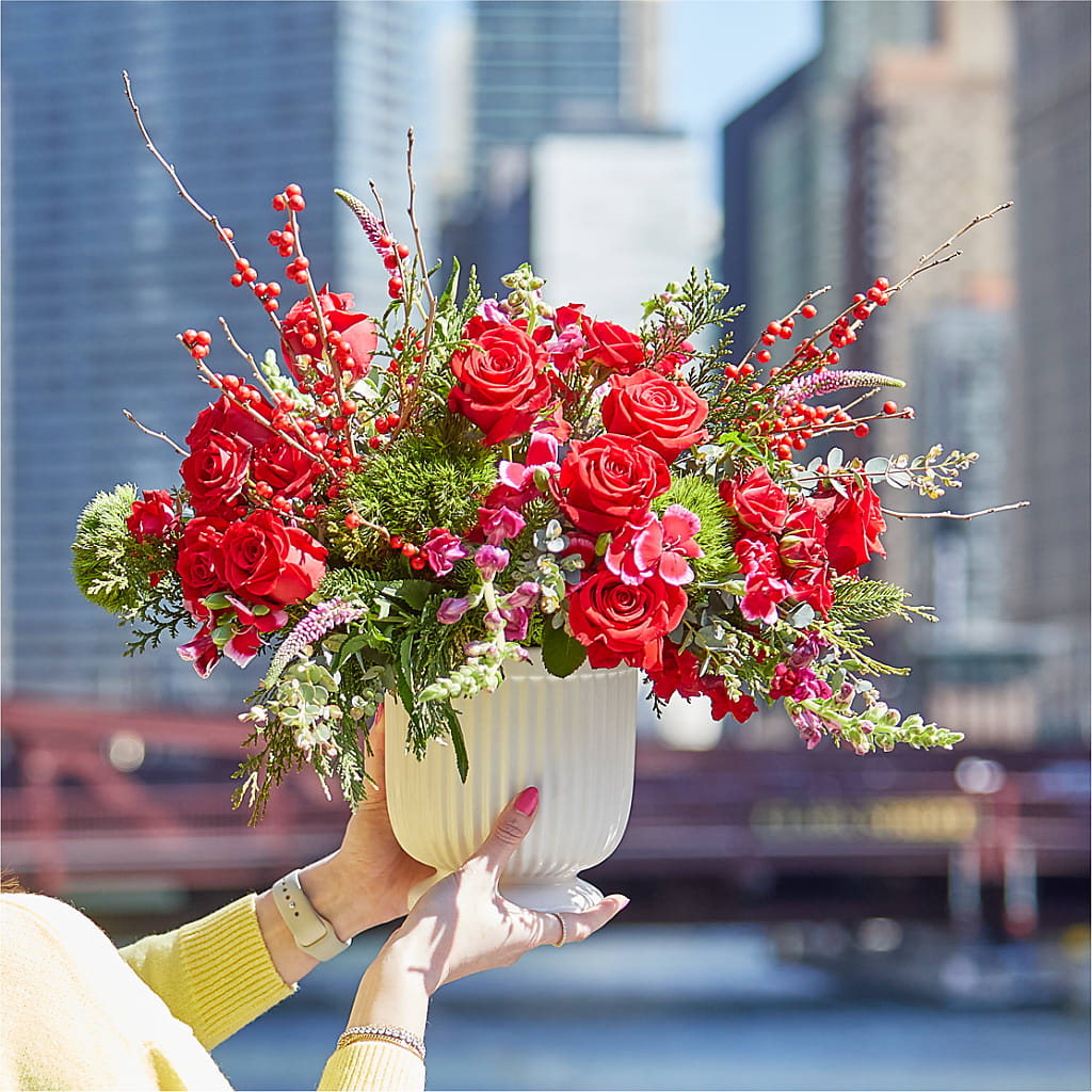 Big Red Bow Bouquet –  Enid Floral And Gifts, Enid OK