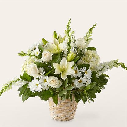 Panier floral Élégance ivoire