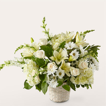 Panier floral Élégance ivoire