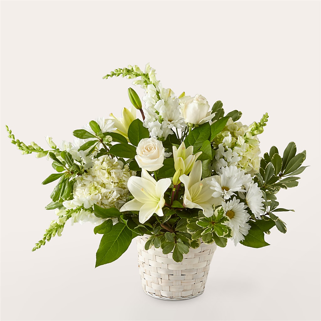 Panier floral Élégance ivoire