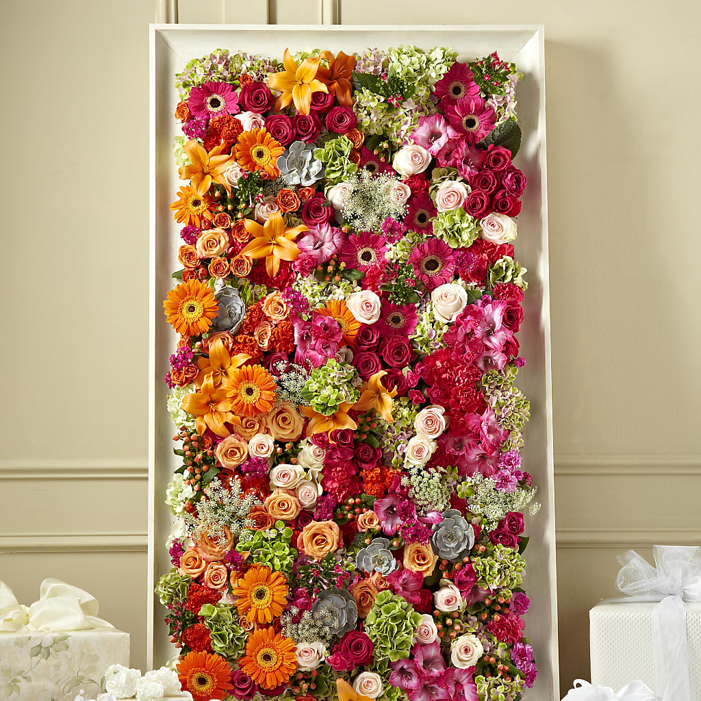 Mural floral recién cosechado