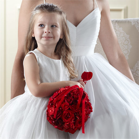 Composition florale "Pureté du Cœur" pour petite fille d'honneur